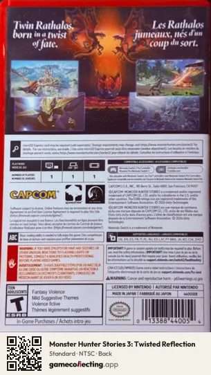 Monster Hunter Stories 3: Twisted Reflection Nintendo Switch 2, NTSC box back