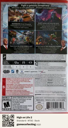 High on Life 2 Nintendo Switch 2, NTSC box back