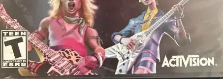 Guitar Hero Encore: Rocks the 80s, the ESRB box on its front