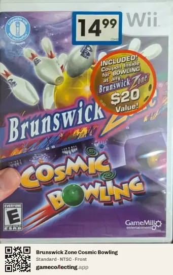 Brunswick Zone Cosmic Bowling Nintendo Wii, NTSC box front