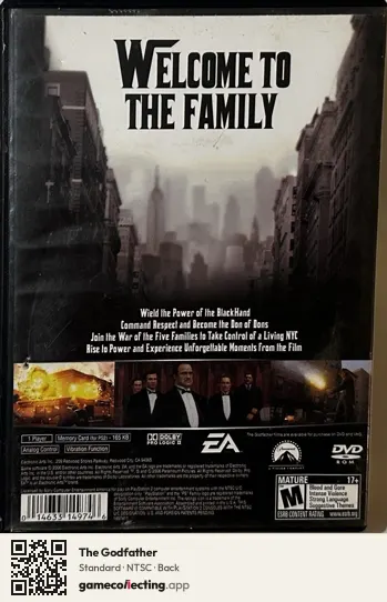 The Godfather PlayStation 2, NTSC box back