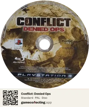 Conflict: Denied Ops PlayStation 3, PAL disc