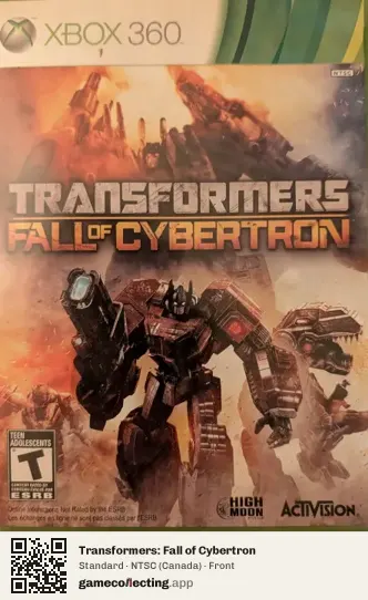 Transformers: Fall of Cybertron Xbox 360, Canada box front