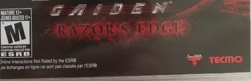 Ninja Gaiden 3: Razor's Edge, the ESRB box on its front