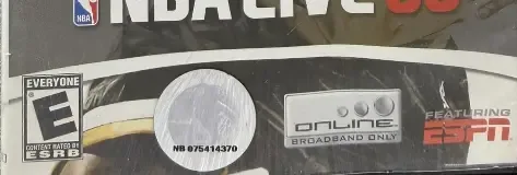NBA Live 08, the ESRB box on its front