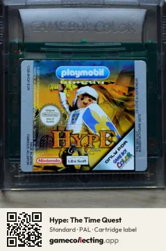 Hype: The Time Quest Game Boy Color, PAL cartridge label