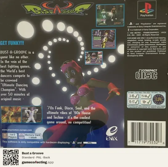 Bust a Groove PlayStation, PAL box back