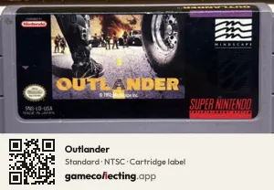 Outlander Super Nintendo Entertainment System, NTSC cartridge label
