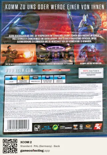 XCOM 2 PlayStation 4, Germany box back