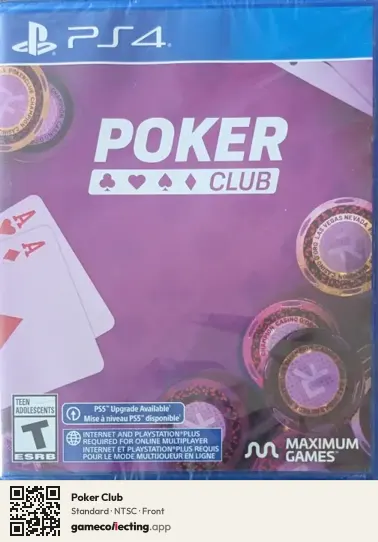 Poker Club PlayStation 4, NTSC box front