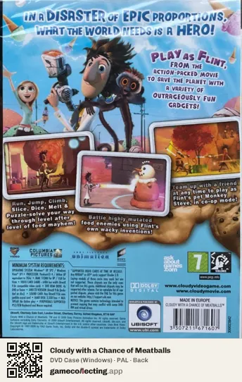 Cloudy with a Chance of Meatballs Computer, PAL box back