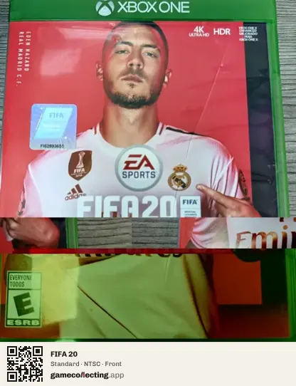 FIFA 20 Xbox One, NTSC box front