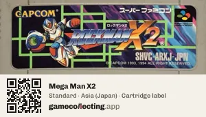 Mega Man X2 Super Nintendo Entertainment System, Asia cartridge label