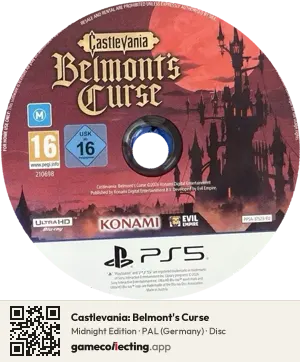 Castlevania: Belmont's Curse PlayStation 5, PAL disc