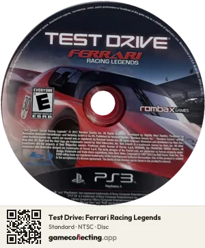 Test Drive: Ferrari Racing Legends PlayStation 3, NTSC disc