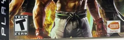 Tekken 6, the ESRB box on its front