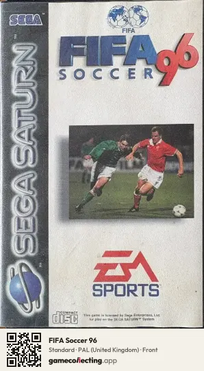 FIFA Soccer 96 Sega Saturn, United Kingdom box front