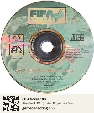FIFA Soccer 96 Sega Saturn, PAL disc