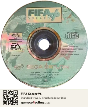 FIFA Soccer 96 Sega Saturn, PAL disc