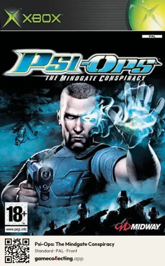 Psi-Ops: The Mindgate Conspiracy Xbox, PAL box front