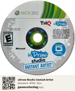 uDraw Studio: Instant Artist Xbox 360, NTSC disc