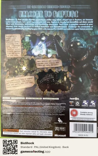BioShock Xbox 360, United Kingdom box back