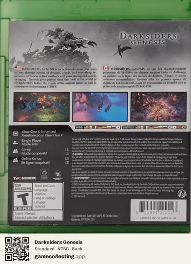 Darksiders Genesis Xbox One, NTSC box back