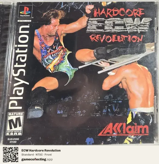 ECW Hardcore Revolution PlayStation, NTSC box front