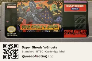 Super Ghouls 'n Ghosts Super Nintendo Entertainment System, NTSC cartridge label