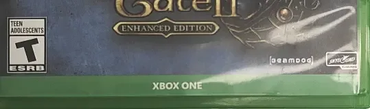 Baldur's Gate and Baldur's Gate II: Enhanced Editions, the ESRB box on its front