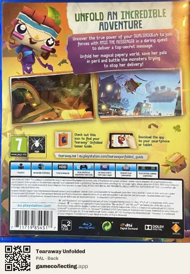 Tearaway Unfolded PlayStation 4, PAL box back