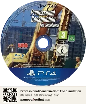 Professional Construction: The Simulation PlayStation 4, PAL disc