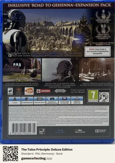 The Talos Principle: Deluxe Edition PlayStation 4, Germany box back