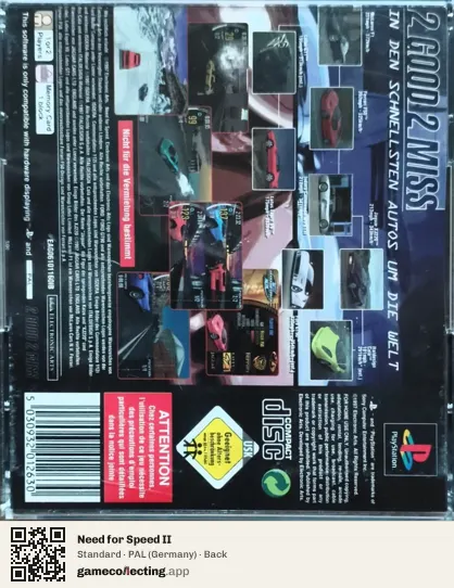 Need for Speed II PlayStation, Germany box back