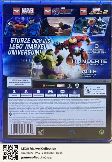 LEGO Marvel Collection PlayStation 4, Germany box back