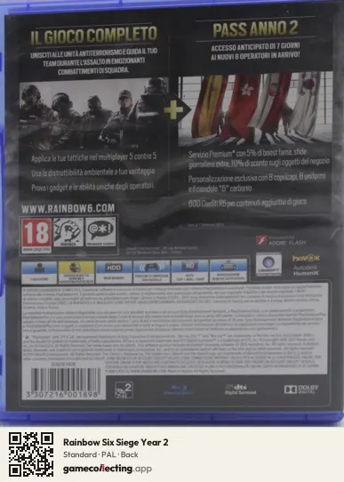 Rainbow Six Siege Year 2 PlayStation 4, PAL box back