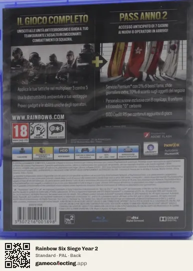 Rainbow Six Siege Year 2 PlayStation 4, PAL box back
