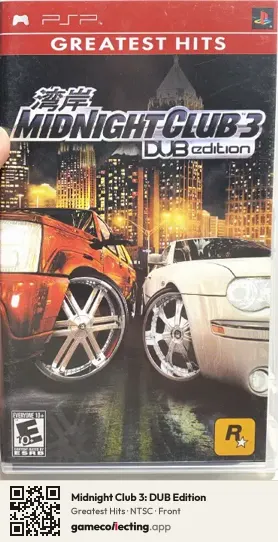 Midnight Club 3: DUB Edition PlayStation Portable, NTSC box front