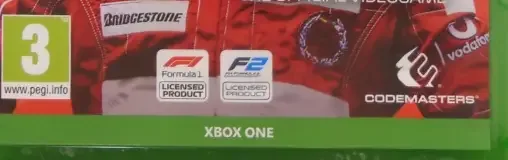 F1 2020, the PEGI square on its front