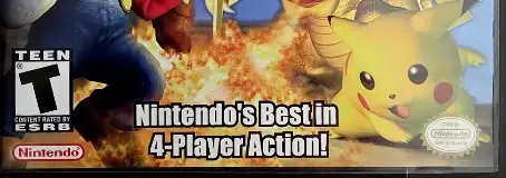 Super Smash Bros. Melee, the ESRB box on its front