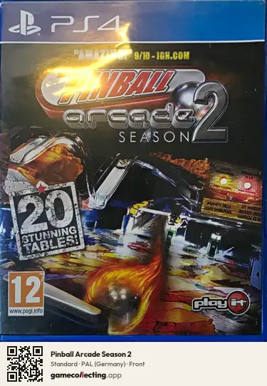 Pinball Arcade Season 2 PlayStation 4, Germany box front