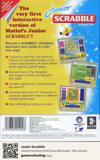 Junior Scrabble Computer, United Kingdom box back
