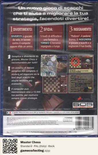 Master Chess PlayStation 2, Italy box back