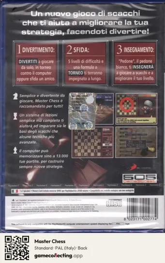 Master Chess PlayStation 2, Italy box back
