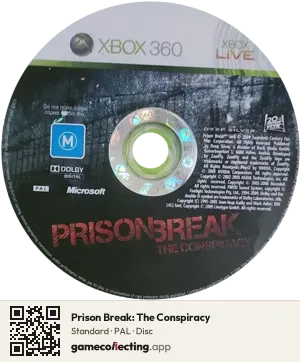 Prison Break: The Conspiracy Xbox 360, PAL disc