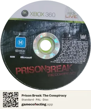 Prison Break: The Conspiracy Xbox 360, PAL disc