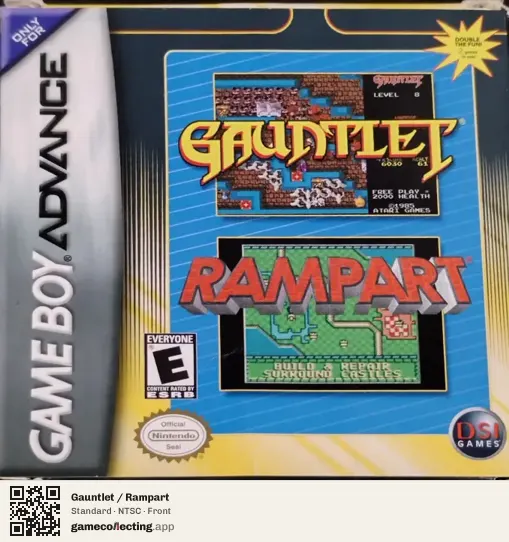 Gauntlet / Rampart Game Boy Advance, NTSC box front