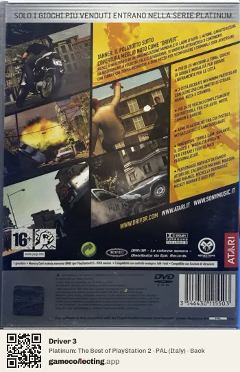 Driver 3 PlayStation 2, Italy box back