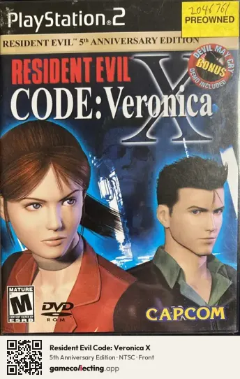 Resident Evil Code: Veronica X PlayStation 2, NTSC box front