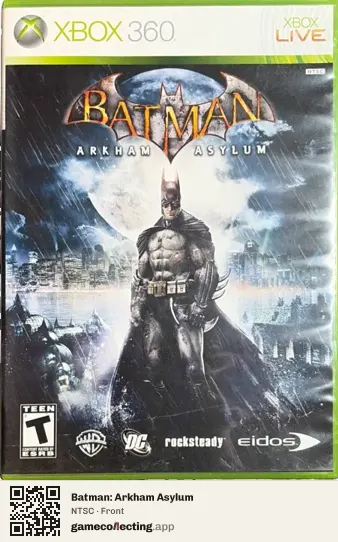 Batman: Arkham Asylum Xbox 360, NTSC box front